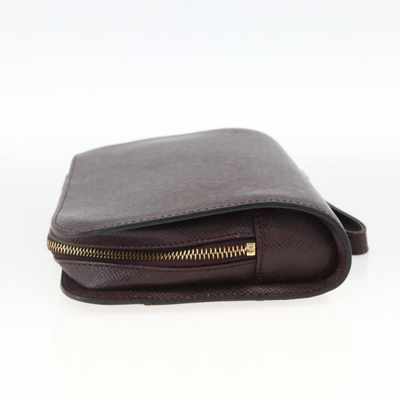 LOUIS VUITTON Taiga Baikal Clutch Bag Acajou M30186 LV Auth AMZ144