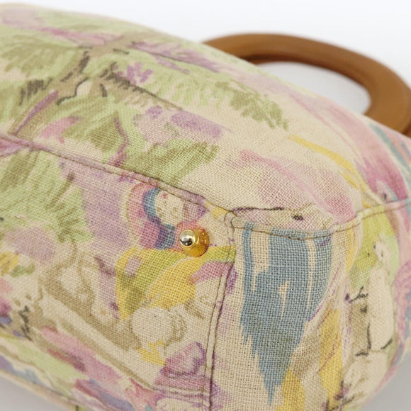 FENDI Hand Bag Canvas Multicolor Gold Auth AMZ146A