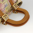 FENDI Hand Bag Canvas Multicolor Gold Auth AMZ146A-7