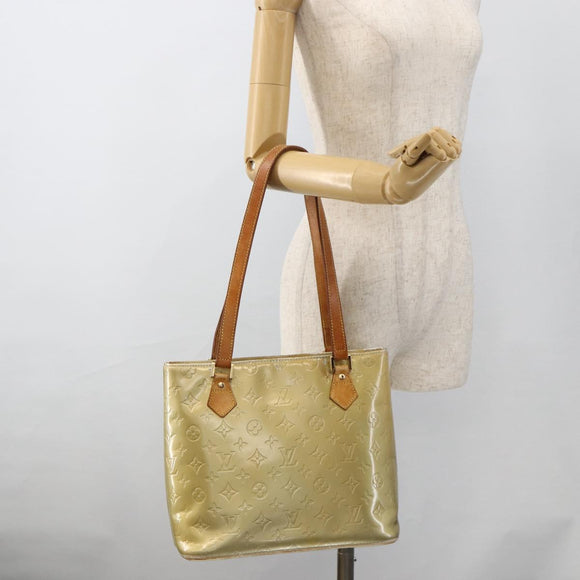 LOUIS VUITTON Monogram Vernis Houston Hand Bag Gris M91053 LV Auth AMZ150