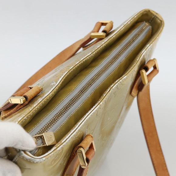 LOUIS VUITTON Monogram Vernis Houston Hand Bag Gris M91053 LV Auth AMZ150