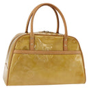 LOUIS VUITTON Monogram Vernis Tompkins Square Hand Bag Beige M91149 Auth AMZ152-1