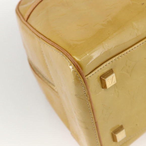 LOUIS VUITTON Monogram Vernis Tompkins Square Hand Bag Beige M91149 Auth AMZ152