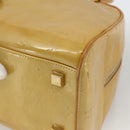 LOUIS VUITTON Monogram Vernis Tompkins Square Hand Bag Beige M91149 Auth AMZ152-16