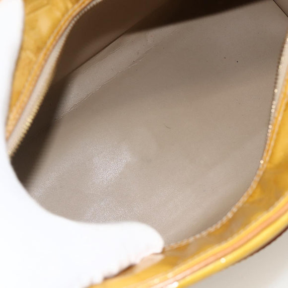 LOUIS VUITTON Monogram Vernis Tompkins Square Hand Bag Beige M91149 Auth AMZ152