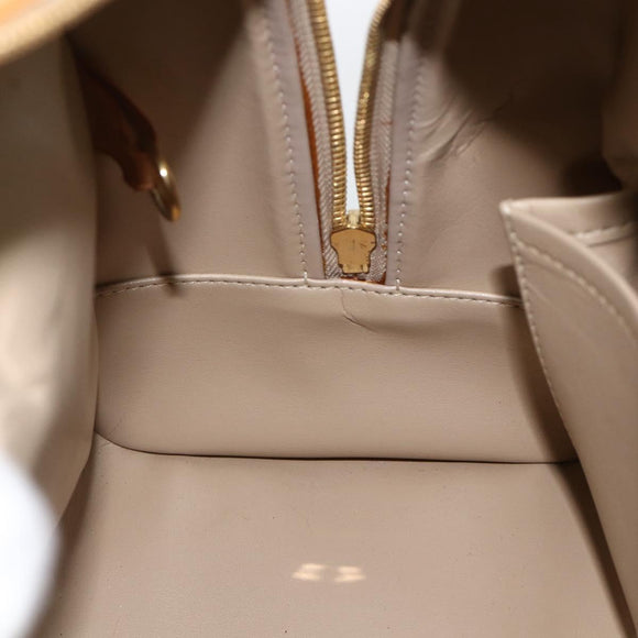 LOUIS VUITTON Monogram Vernis Tompkins Square Hand Bag Beige M91149 Auth AMZ152