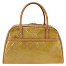 LOUIS VUITTON Monogram Vernis Tompkins Square Hand Bag Beige M91149 Auth AMZ152-13
