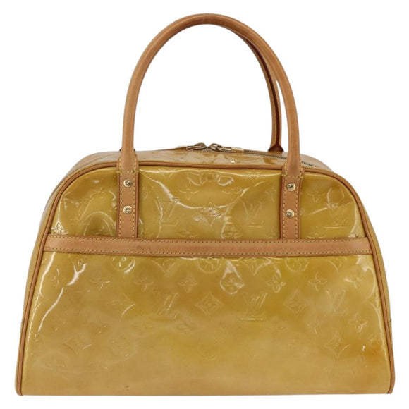 LOUIS VUITTON Monogram Vernis Tompkins Square Hand Bag Beige M91149 Auth AMZ152