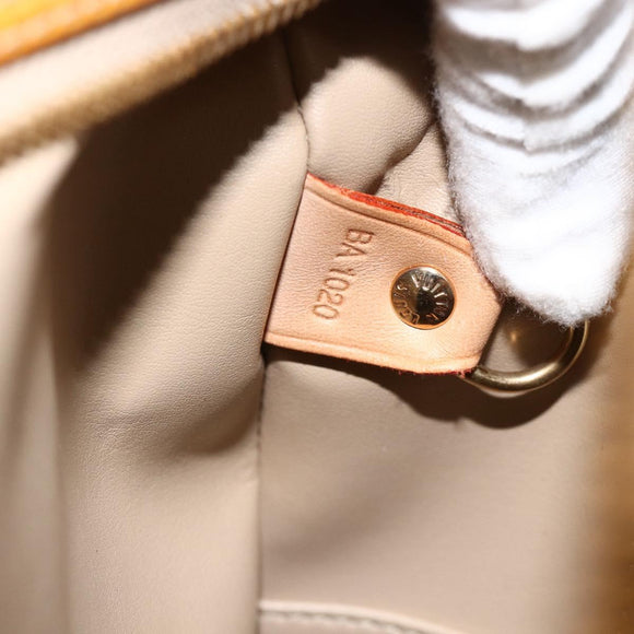 LOUIS VUITTON Monogram Vernis Tompkins Square Hand Bag Beige M91149 Auth AMZ152