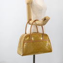 LOUIS VUITTON Monogram Vernis Tompkins Square Hand Bag Beige M91149 Auth AMZ152-23