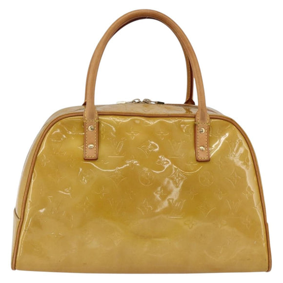 LOUIS VUITTON Monogram Vernis Tompkins Square Hand Bag Beige M91149 Auth AMZ152