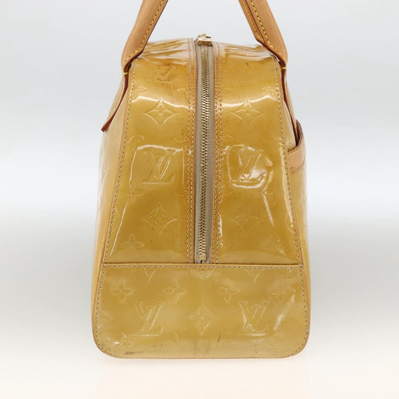 LOUIS VUITTON Monogram Vernis Tompkins Square Hand Bag Beige M91149 Auth AMZ152