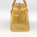 LOUIS VUITTON Monogram Vernis Tompkins Square Hand Bag Beige M91149 Auth AMZ152-4