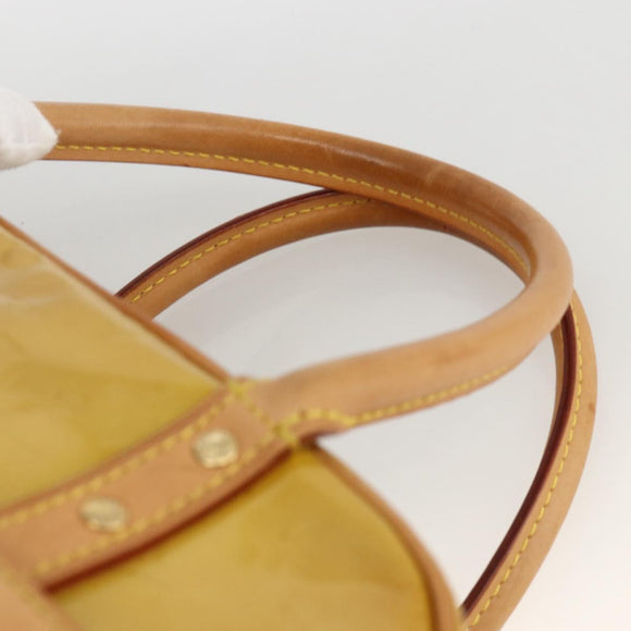 LOUIS VUITTON Monogram Vernis Tompkins Square Hand Bag Beige M91149 Auth AMZ152