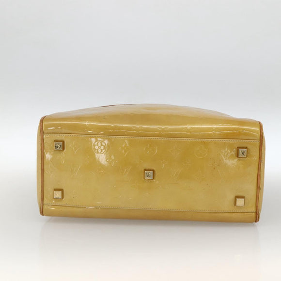 LOUIS VUITTON Monogram Vernis Tompkins Square Hand Bag Beige M91149 Auth AMZ152