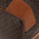CELINE Macadam Canvas Boston Bag PVC Leather Brown Gold Auth AMZ156A-9