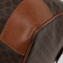 CELINE Macadam Canvas Boston Bag PVC Leather Brown Gold Auth AMZ156A-16