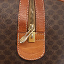 CELINE Macadam Canvas Boston Bag PVC Leather Brown Gold Auth AMZ156A-17