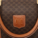 CELINE Macadam Canvas Boston Bag PVC Leather Brown Gold Auth AMZ156A-18
