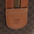 CELINE Macadam Canvas Boston Bag PVC Leather Brown Gold Auth AMZ156A-12