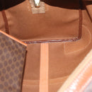 CELINE Macadam Canvas Boston Bag PVC Leather Brown Gold Auth AMZ156A-19