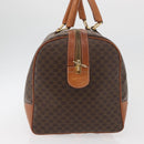 CELINE Macadam Canvas Boston Bag PVC Leather Brown Gold Auth AMZ156A-4