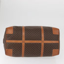 CELINE Macadam Canvas Boston Bag PVC Leather Brown Gold Auth AMZ156A-5