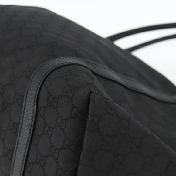 GUCCI GG Canvas Tote Bag Outlet Black Silver 265695 Auth AMZ157