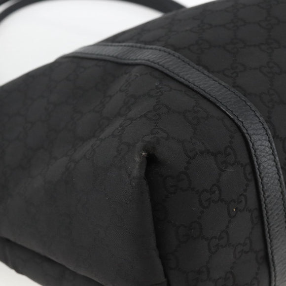 GUCCI GG Canvas Tote Bag Outlet Black Silver 265695 Auth AMZ157