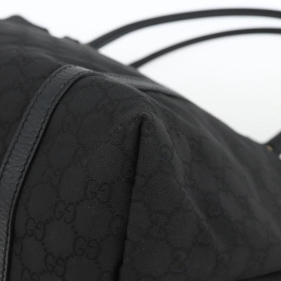 GUCCI GG Canvas Tote Bag Outlet Black Silver 265695 Auth AMZ157
