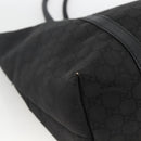 GUCCI GG Canvas Tote Bag Outlet Black Silver 265695 Auth AMZ157-16