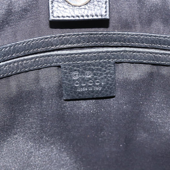 GUCCI GG Canvas Tote Bag Outlet Black Silver 265695 Auth AMZ157