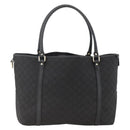 GUCCI GG Canvas Tote Bag Outlet Black Silver 265695 Auth AMZ157-13