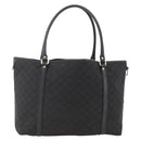 GUCCI GG Canvas Tote Bag Outlet Black Silver 265695 Auth AMZ157-2