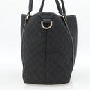 GUCCI GG Canvas Tote Bag Outlet Black Silver 265695 Auth AMZ157-3