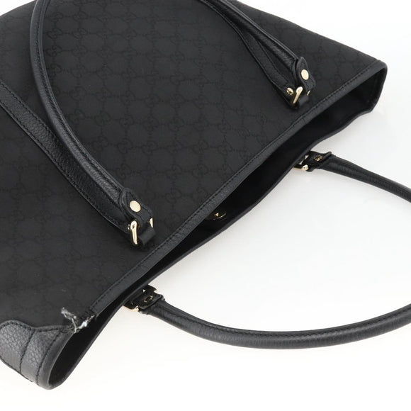 GUCCI GG Canvas Tote Bag Outlet Black Silver 265695 Auth AMZ157