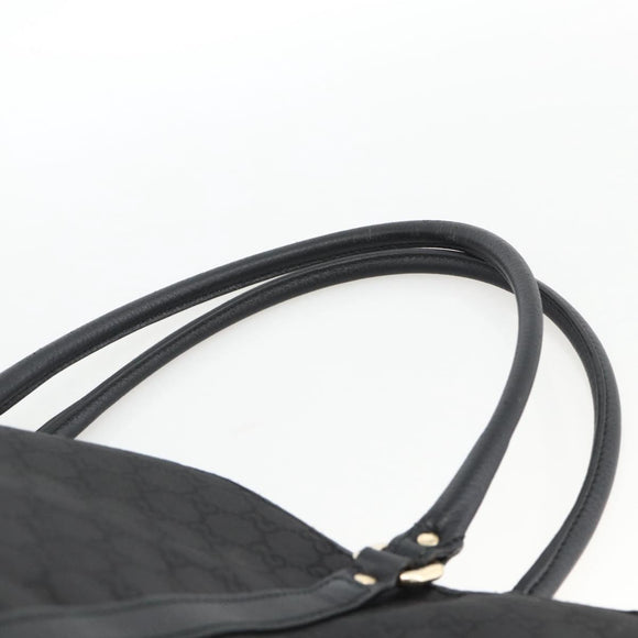 GUCCI GG Canvas Tote Bag Outlet Black Silver 265695 Auth AMZ157
