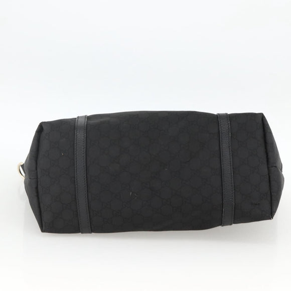GUCCI GG Canvas Tote Bag Outlet Black Silver 265695 Auth AMZ157