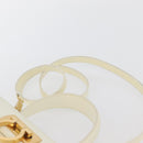 Salvatore Ferragamo Gancini Hand Bag Patent leather 2way Ivory Gold Auth AMZ162-10