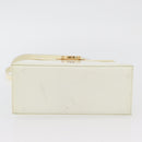 Salvatore Ferragamo Gancini Hand Bag Patent leather 2way Ivory Gold Auth AMZ162-11