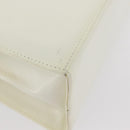 Salvatore Ferragamo Gancini Hand Bag Patent leather 2way Ivory Gold Auth AMZ162-14
