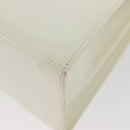 Salvatore Ferragamo Gancini Hand Bag Patent leather 2way Ivory Gold Auth AMZ162-15