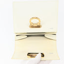 Salvatore Ferragamo Gancini Hand Bag Patent leather 2way Ivory Gold Auth AMZ162-17