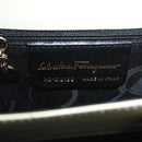 Salvatore Ferragamo Gancini Hand Bag Patent leather 2way Ivory Gold Auth AMZ162-20