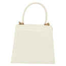 Salvatore Ferragamo Gancini Hand Bag Patent leather 2way Ivory Gold Auth AMZ162-3