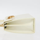 Salvatore Ferragamo Gancini Hand Bag Patent leather 2way Ivory Gold Auth AMZ162-5