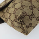 GUCCI GG Canvas Heuptas Beige Zilver 131236 Auth AMZ164-15