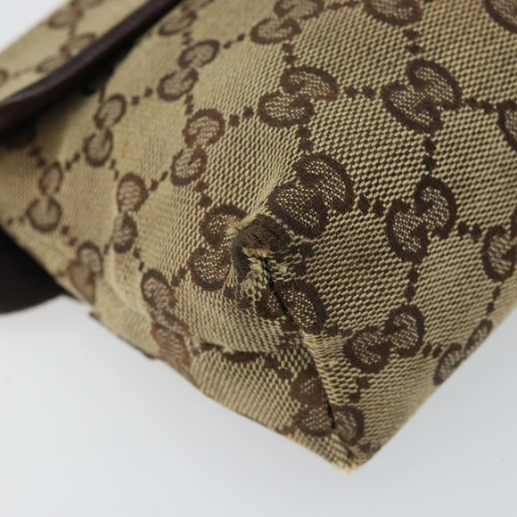 GUCCI GG Canvas Heuptas Beige Zilver 131236 Auth AMZ164