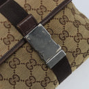 GUCCI GG Canvas Heuptas Beige Zilver 131236 Auth AMZ164-17