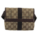 GUCCI GG Canvas Heuptas Beige Zilver 131236 Auth AMZ164-2